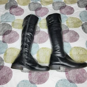 Aldo black zip up boots